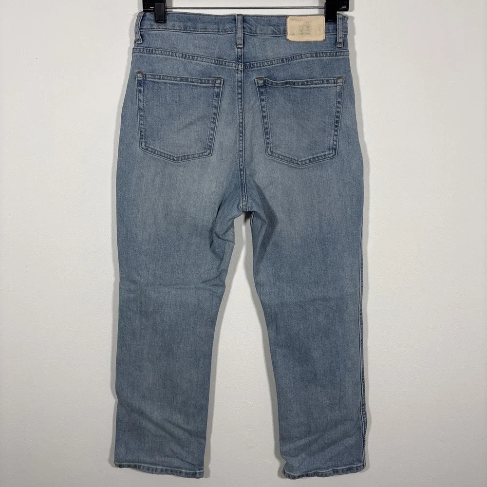 Everlane Cheeky Bootcut Denim Jean Stretch Light Wash Sunbleached Blue 27 Crop